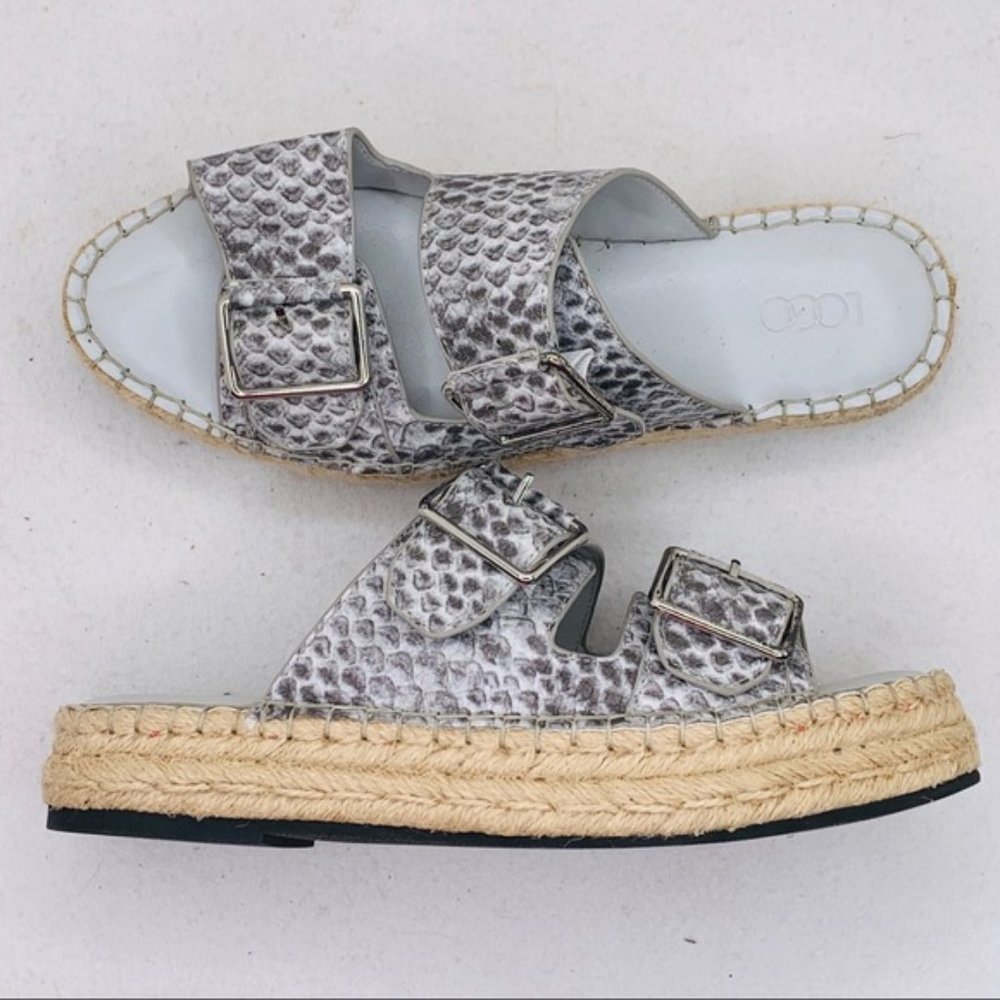LOGO Lori Goldstein gray reptile print hem…
